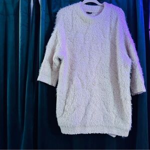 Cozy White Oversized Sweater/Dress